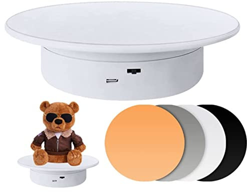 Elektrischer Drehteller, um 360 Grad Drehbarer Produktfotografie-Ausstellungsstand mit Fernbedienung, 30 Kg Tragender Motorisierter Ausstellungsstand für Schmuck, Kuchen, 3D-Modell (20cm Durchmesser)