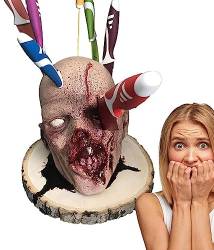GIMOCOOL Horror Kitchen Fruit Knife Holder, Resin Fruit Knife Block, Creepy Knife Storage Rack, Funny Desktop Knife Block, Halloween Home Decor