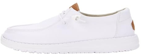 HEYDUDE - Wendy Canvas - Zapatos Estilo Mocasín para Mujer, White, 37