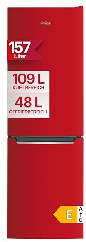 Amica AKG 3840 R Frigorifero/Congelatore/Doppia porta / 144 (H) x 47,4 (B) / Rosso/Minore sbrinamento grazie al FrostControl