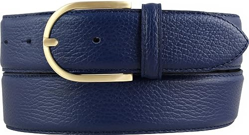 BELTINGER Damen-Gürtel aus gemasertem Leder mit Steppnaht 4 cm | Hochwertiger Ledergürtel mit Pigmentprägung 40mm Damen | Jeans-Gürtel mit goldener Gürtelschließe 4cm