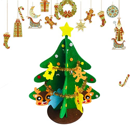 Holdes Albero di Natale in feltro | Albero di Natale tridimensionale non tessuto,Artigianato decorativo di Natale non tessuto per tutti, Babbo Natale/Elk
