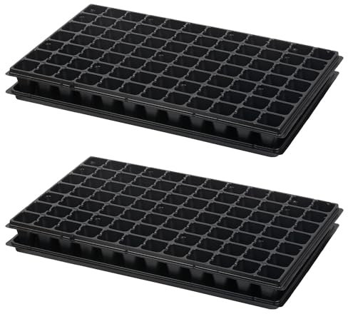 Pullmer Anzuchtplatte Tiefwurzler mit Untersetzer mit 84 Pflanzlöchern, Topfplatte, 2er-Pack, Saatplatte für 84 Töpfe 40x40 mm je Platte, perfekt für die Aussaat, für Sämlinge oder Stecklinge