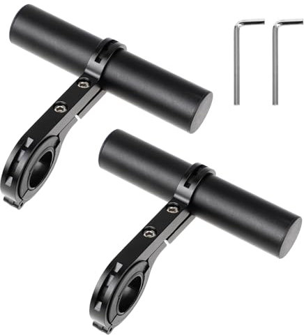 Molain Fahrrad Lenker Extender, 2pcs Aluminiumlegierung Lenker Erweiterung, Fahrrad Lenker Verlängerung Halterung Einzelclip-Lenkerverlängerung für Motorräder, zur Befestigung von Tacho Licht(schwarz)