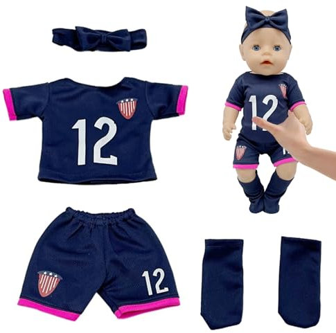 Kleidung Outfits für Baby Puppen Puppenkleidung 35-43 cm Puppenzubehör Newbor-ns Baby Puppe Kleidung Zubehör Geschenke für Mädchen Jungen (blau)
