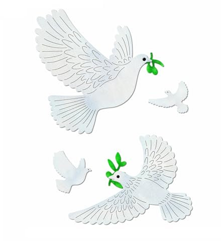 XMZZMX Peace Dove Stanzformen für Kartenherstellung, Papierprägung, Metall-Stanzschablonen-Set, Vorlagen, Aufbewahrungstaschen, Zubehör, Fotorahmen, Album, DIY, Scrapbooking, Schablonen-Sets