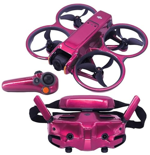 ZLiT Avata 2 Drohnen-Aufkleber, PVC, solide Aufkleber für DJI Avata 2 Drohnenbrillen, 3 Brillen, Schutzfolie, Zubehör (fluoreszierendes Rosa)