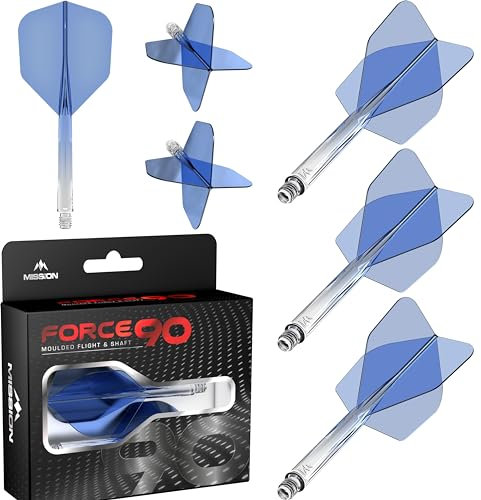 Mission Force 90 Gradient Transparent Blue NO6 - Dart Flights Inbetween