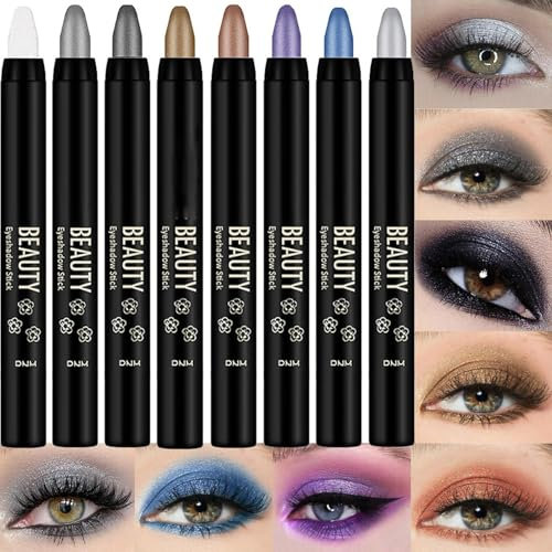 Penna per ombretto, penna per ombretto - Penna applicatore per ombretto da 8 pezzi,Ombretto in stick sfumabile Ombretto Shimmer Pen per Grils