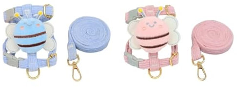 GXGM 2 Stück Verstellbares Weiches Katzengeschirr Kaninchen Geschirr mit Elastischer Leine für Kleines Tier Kitty Haustier Geschirr und Leine für Häschen Katze Little Pet Walking S