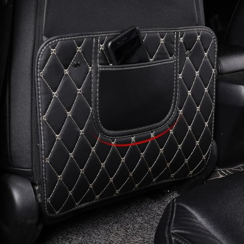 ZDHXZYQ Rückenlehnenschutz Auto für VW Golf 8 | Golf GTE/Golf GTI/Golf GTD/Golf Clubsport, Leder Autositz Rückenlehne Protector, wasserdichte Autositz-Schutzmatte Kick Mats,A-Small