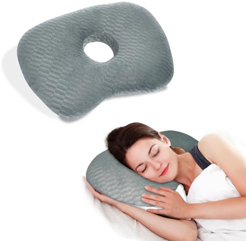 Babyezz Eine Seitlich Gelockte Schläfe, Die Auf Eine Entzündete Schläfe und Entzündete Ohren Passt, Eine Baumwolle und Polyester Entsprechend Verstellt (Dunkelgrau an Gitter)