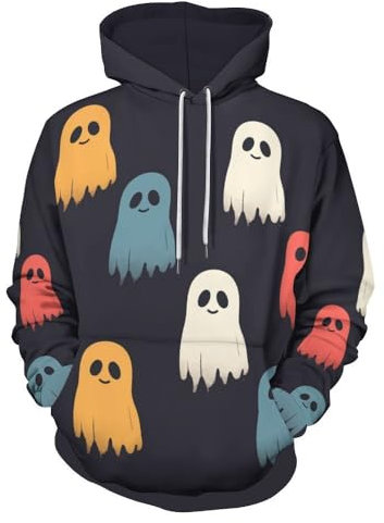 BERCIELY Sweatshirt Herren Temperament Jugend Hoodies Herren Hip Hop Das Neue Druck Pullover Herren Lustige Muster Leistung All-Match Langärmeliges Sweatshirt Herren AA-07 L