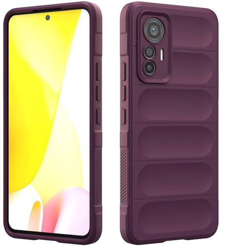 RIIMUHIR Funda Silicona Compatible con Xiaomi 12 Lite, Protectora de Cuerpo Completo, Antigolpes Carcasa, Protección Lente Cámara, Tacto Suave y Sedoso Caso (Violeta Oscuro)