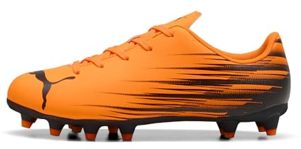 Puma Unisex-Child ATTACANTO Firm, Artificial Ground Soccer Cleats, Heat Fire-Black AH25, Big Kid 1.5