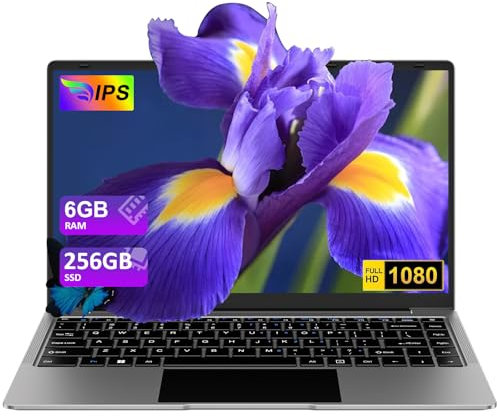 bvate Ordenador Portátil Win11 14 256GB SSD Soporte 1TB SSD Expansión portatil 2.4G+5G WiFi BT4.2 Mini Puerto Multimedi 1920x1080 FHD con Ratón Inalámbrico y Teclado Español Membrana - Gris-A