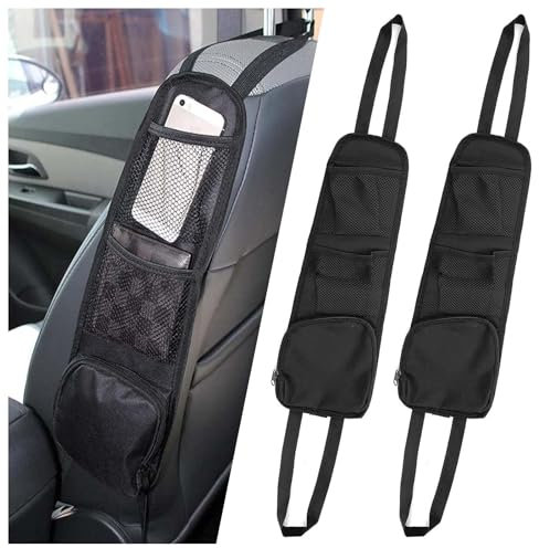 ElevaPulse 2 Stück Auto Organizer, Aufbewahrungstasche Faltbare Autositz Seitenorganisator aus 600D Oxford-Tuch + Mesh, Auto Gadgets