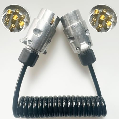 ETUKER Rallonge Remorque 7Fils 2M Câbles D'extension Remorques 7 plots Prise Remorque Mâle/Mâle pour Caravane RV