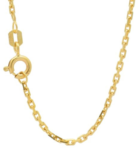 hoplo holzenplotz Goldkette Ankerkette diamantiert Halskette 1,8 mm 333-8 Karat Gold, Kettenlänge:50 cm Unisex