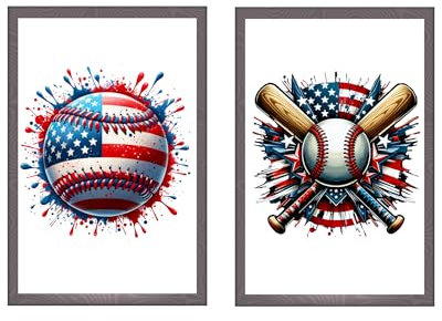 TODOKRAFT Baseball-Poster für Dekoration, 20,3 x 25,4 cm, 2 Stück, ohne Rahmen