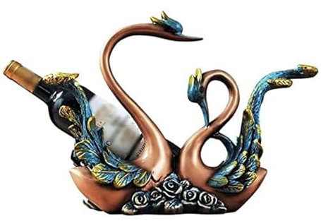 Hja Boutiques UK Wine Holder Retro Swan Wine Bottle Rack Wine Display Rack Wine Rack Freestanding Countertop Liquor Storage Shelf Home Art Wine Cabinet Ornaments Champagne Rack