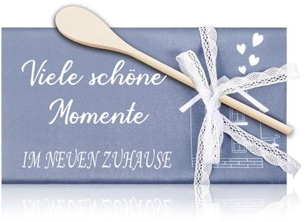 Vlecexs Geschirrtuch Baumwolle Kochlöffel Geschenkset Einzug Holz Geschenkband Set Einzugsgeschenk Neue Zuhause Wohnung Geschenk Einweihungsgeschenk Geschenkidee Zuhause Hochzeiten Kochen