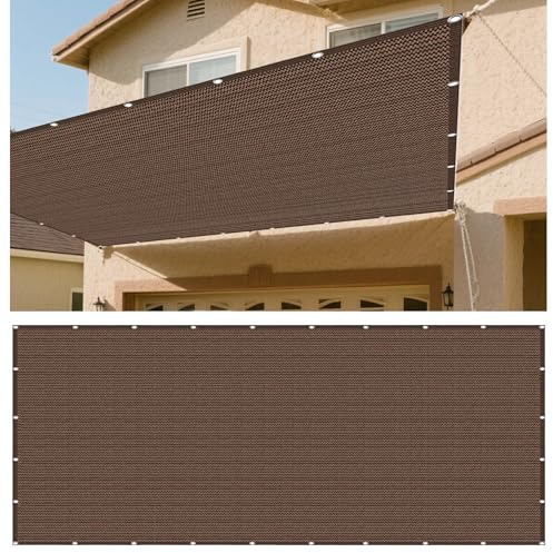 Voile d'ombrage Toile d'ombrage 250 x 250 cm Respirante, Protection Contre UV Toile Pergola Serres avec Cordons pour Patio Balcon Jardin Terrasse Extérieur, Brun