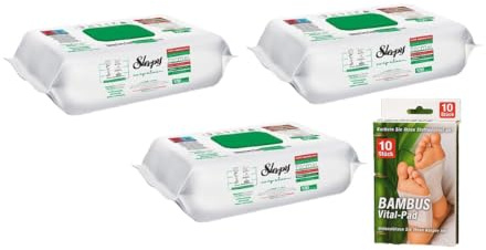 Sleepy Easy Clean Oberflächenreinigungstücher – 3 Grün - 300 Tücher + Bambus Vital-Pads (3 Stück Grün)