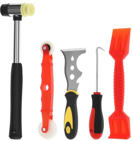 Lot de 5 outils professionnels de vitrage de fenêtre. Kit d'outils efficace pour grille de fenêtre avec poignée antidérapante pour maison, atelier, bureau