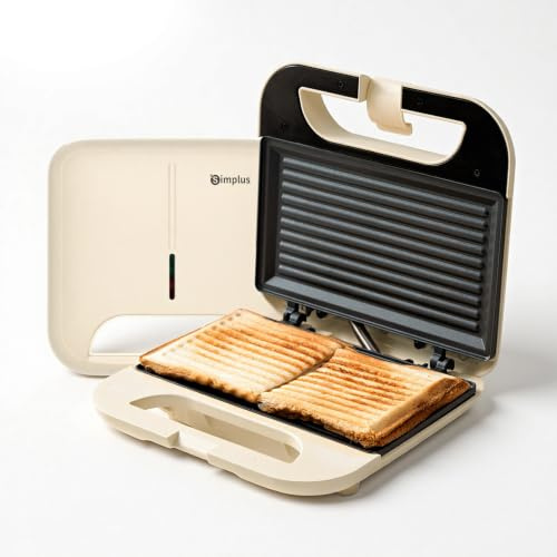 SIMPLUS Sandwichmaker 3 in 1 Waffeleisen Kontaktgrill Panini Maker 750W Antihaftbeschichtung Doppelplatten für schnelles Frühstück