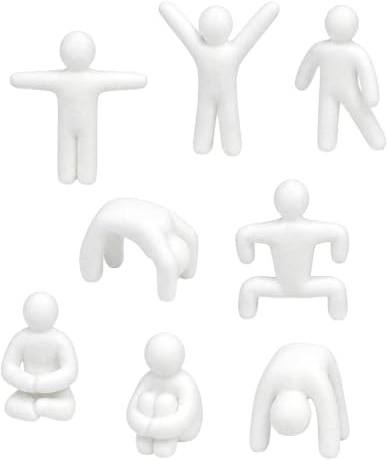 Ensemble de 8 Personnages en Impression 3D à Peindre Meccha Chameleon, Figurines Miniatures humaines pour DIY Peinture, Set de Figurines 3D aux Poses variées de Jeu de Cache-Cache