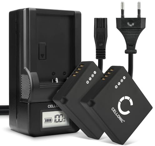 CELLONIC, Batterie pour Caméra Compatible avec Panasonic DMW-BLG10E, Lumix DC-TZ90, DMC-GX80 (7.4V, 730mAh) 2 Pièces + Chargeur