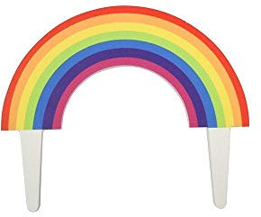 Culpitt Ltd Rainbow Pic Cake Topper, 1 Pc, Gum Paste Cake Decorations For a Magical Birthday Cake, Colourful Time-Saving Topper, Multicolour