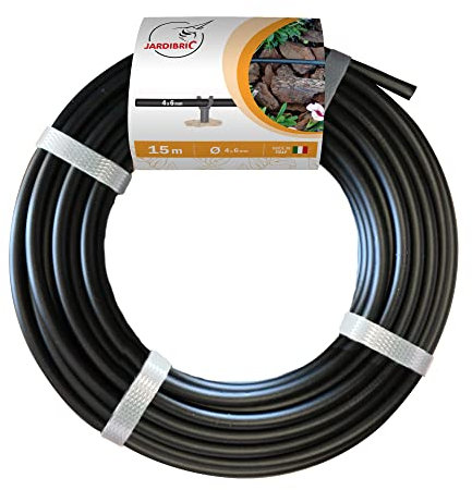 Jardibric - Tuyau Micro Conduit Ø4 x 6 mm - Débit 1.6 Bars - Arrosage Précis et Régulier pour vos Plantes - Longueur de 15m