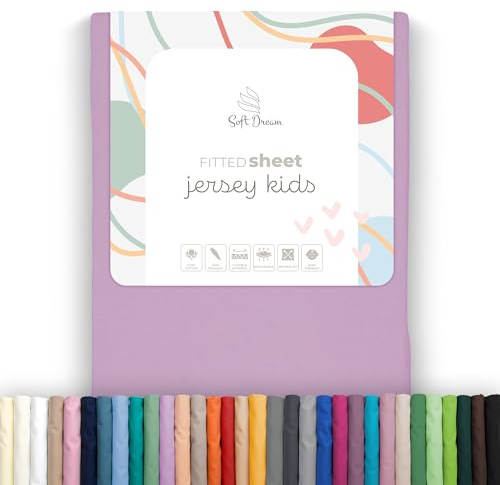 Soft Dream Spannbettlaken 90x160 cm Baumwolle Jersey | Lila | Steghöhe 20 cm | 150 g/m² | gekämmte Baumwolle | OEKO-TEX Standard 100