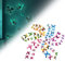 3D Schmetterling Aufkleber Wandsticker Luminous Wandaufkleber Wandtattoo Wanddeko für Dekoration - 72 Stück (12 Mehrfarbig + 12 Grün + 12 Rosa + 12 Gelb + 12 Lila + 12 Blau)