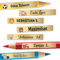 Sunnywall® Namensaufkleber Kinder – Stifteaufkleber personalisiert für Schule & Kita, ideal für Stifte & Schulsachen, wasserfest & spülmaschinenfest, starker Halt (gold-farbend)