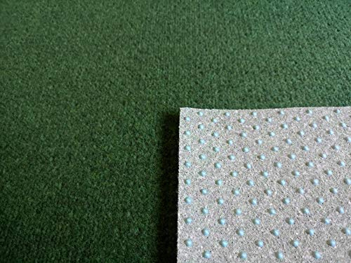 Rasenteppich Kunstrasen Standard grün Velours Weich Meterware, verschiedene Größen, mit Drainage-Noppen, wasserdurchlässig (550x400 cm)