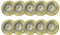 Lampenlux LED Einbaustrahler schwenkbar ultra flach Deckeneinbaustrahler Spot dimmbar Warmweiß 2700K IP20 (Messing antik, 10er Set)
