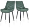 TUKAILAI Esszimmerstühle 2er Set aus Kunstleder, Küchenstühle mit Rückenlehne,weichen Kissen,Metallbeine, Ergonomische Sessel, Moderne Stühle für Küche,Esszimmer,Wohnzimmer,Empfangsraum, Grün