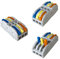 Aiqeer 16 Pezzi SPL-3 Leva-Dado Cavo Connettore, 3 in 3 out Bilaterale Conduttore Compatto Connettore, Morsettiera Connettore Molla, Morsettiera Cavo Connettore Rapido (Leva Multicolore)