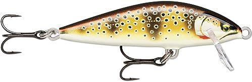 Rapala - Angelköder Countdown Elite - Angelzubehör aus Balsaholz - Süßwasser-Spinnköder - Sinkend - Lauftiefe: 1,2m - Größe: 7,5cm / 10g - Hergestellt in Estland - Gilded Mediterranean Trout