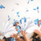 Libretto farfalla magica festa prenatale ragazzo + 20 farfalle magiche volanti blu, rivelazione di genere, annuncio nascita ragazzo, Gender Reveal Party
