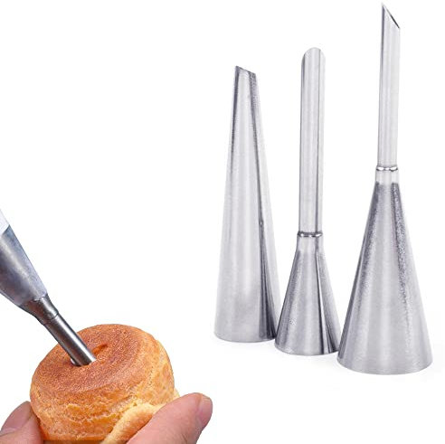 Hayaww 3 Pcs Boquilla De TuberíA De Glaseado De Crema, Boquilla De Relleno De Magdalenas Boquillas Para Cupcakes Cakes Boquilla Para Manga Pastelera Para Cupcake Puffs Relleno Crema Mermelada
