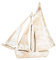 Logbuch-Verlag Holzschiff Figur weiß beige gekalkt - Segelschiff Deko aus Holz - Maritime Dekoration Dekoidee Badezimmer