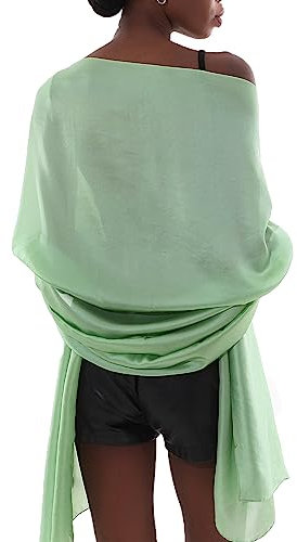 Stola Grün Festlich für Abendkleid Damen Schals Tücher Sommer Dünn Schaltuch Pashmina