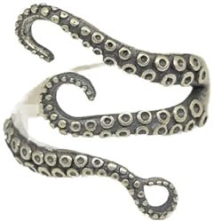 ZLING Edelstahl Gothic Punk Octopus Fingerring Geöffnet Verstellbare 316l Ringe Vintage-schmuck