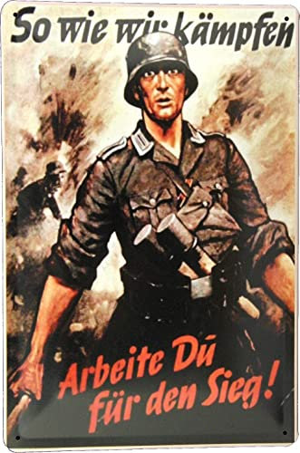 DekoDrom® Blechschild 20x30 cm Soldat Weltkrieg II Deutsches Reich Militär historisch Wand Deko Sammler Geschenk FA0164