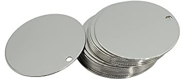Runde Metall-Gravurrohlinge mit Loch, 5,08 cm, blanko Etiketten, 25 Stück