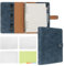 FYY Leder A5 Ringbuch Notizbuch, 6 Ringe A5 Binder mit A5 Nachfüllpapieren, Bindertaschen und Betreff-Teilern Papierblatt, Reisebinder Journal Persönlicher Planer mit Ringbuch, Marineblau